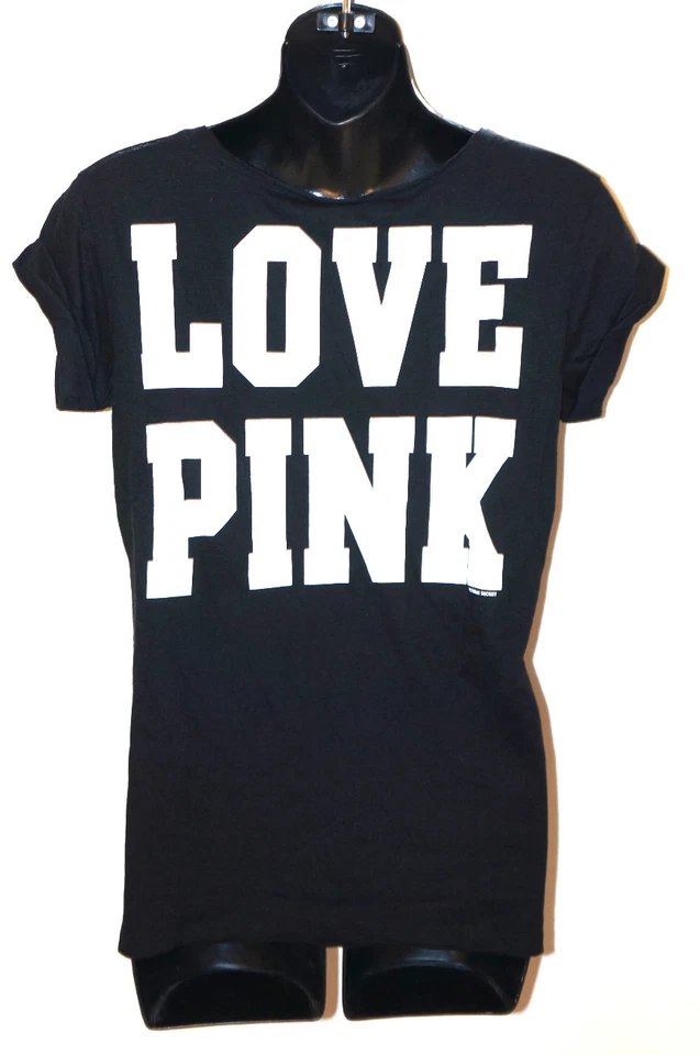 NWT VICTORIA'S SECRET LOVE PINK HAWAII Sequin BLING BLACK Silver T shirt Top NEW - Image 2 of 4