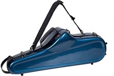 Crossrock Protect custodia da volo per sassofono tenore, guscio rigido a forma di fibra di vetro blu