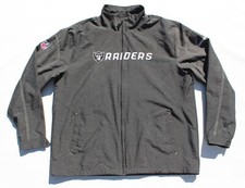 Oakland Las Vegas Raiders Jacket Reebok On Field NFL Gray XL Full Zip Spellout