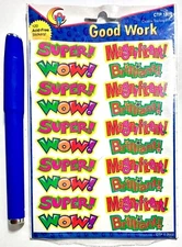 VTG Creative Teacher Press Good Work Stickers Friendly Teacher's Reward