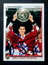 PATRICE BRISEBOIS RC AUTHENTIC AUTOGRAPH 1990-91 UPPER DECK 90-91 NO 454   91433