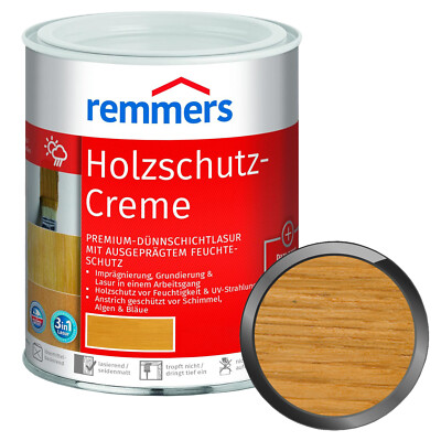 REMMERS HOLZSCHUTZ-CREME 2.5 LTR Holzschutzlasur Holzcreme Holzgel FARBWAHL