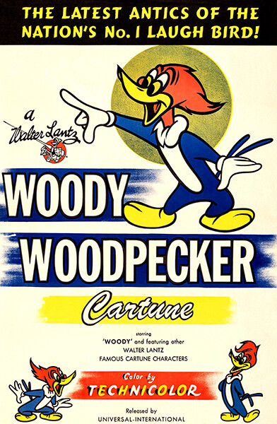 1950 Wood Frame Vintage Poster ポスター Woody Woodpecker - 1950 - Cartune Poster | eBay