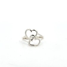 Sterling Silver Double Heart Ring Size-5 