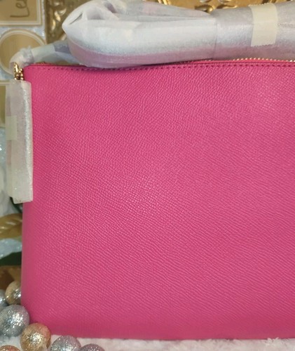 Authđź’ĄFac Wrappedđź’ĄCoach F57788 Bright Fuschia/Saddle CRSGN LTH EW POP Crossbody - Picture 6 of 20
