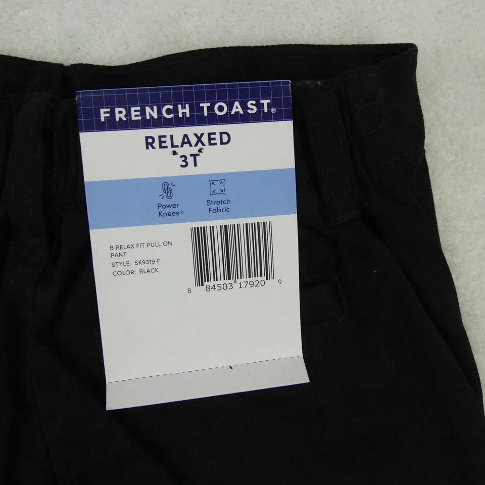 Pantalones tostados franceses niños pequeños 3T negros calce relajado Foto 4 de 4