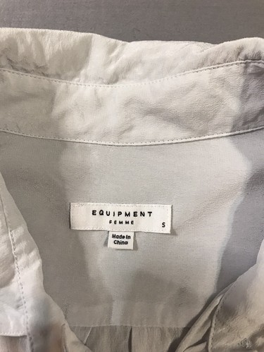 Equipment Femme camicetta di seta donna piccola grigio argento manica lunga - Foto 3 di 11