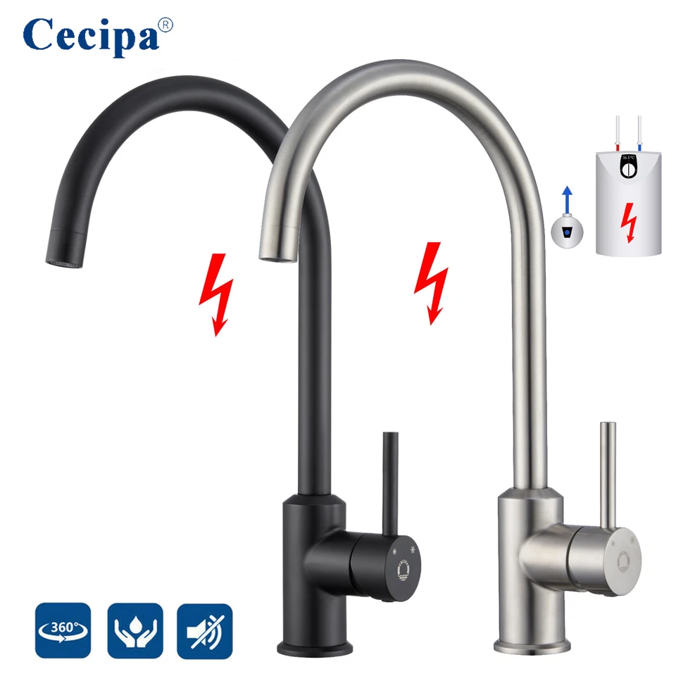 CECIPA Niederdruck Küchenarmatur 360° Wasserhahn Küche armatur Einhand Spültischarmatur