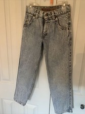 Vintage Youth Levi's Silvertab Jeans Acid Washed Made In USA Rare 1991 Size 8