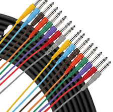 Channel Snake, 8 channel, 1/4 in to 1/4 in 8 ft HD Cable WOER Essential