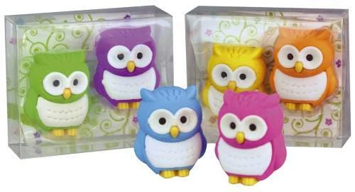 TRENDHAUS 2xRadiergummi EULE Radierer Figurenradierer EULE Kindergeburtstag Mitgebsel