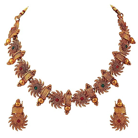 Indian Traditional Latest Stylish Gold Plated Necklace Gold Color