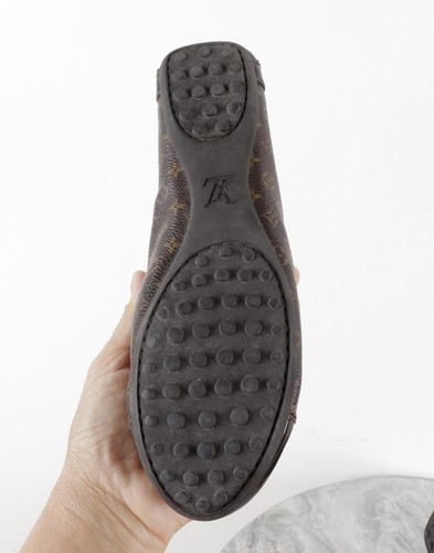 Louis Vuitton Ballerinas Leder Gold LV Charm Braun Monogramm Größe 36 - Bild 10 von 19