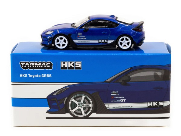 Tarmac T64G-038-BL Hks Toyota GR86 Blau MaßStab 1:64 Modellauto-image