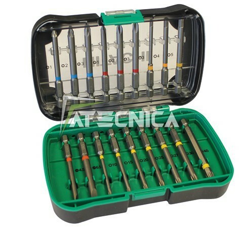 Kit inserti lunghi 75mm assortiti 18pz HITACHI HIKOKI 750361 in custodia antiurt
