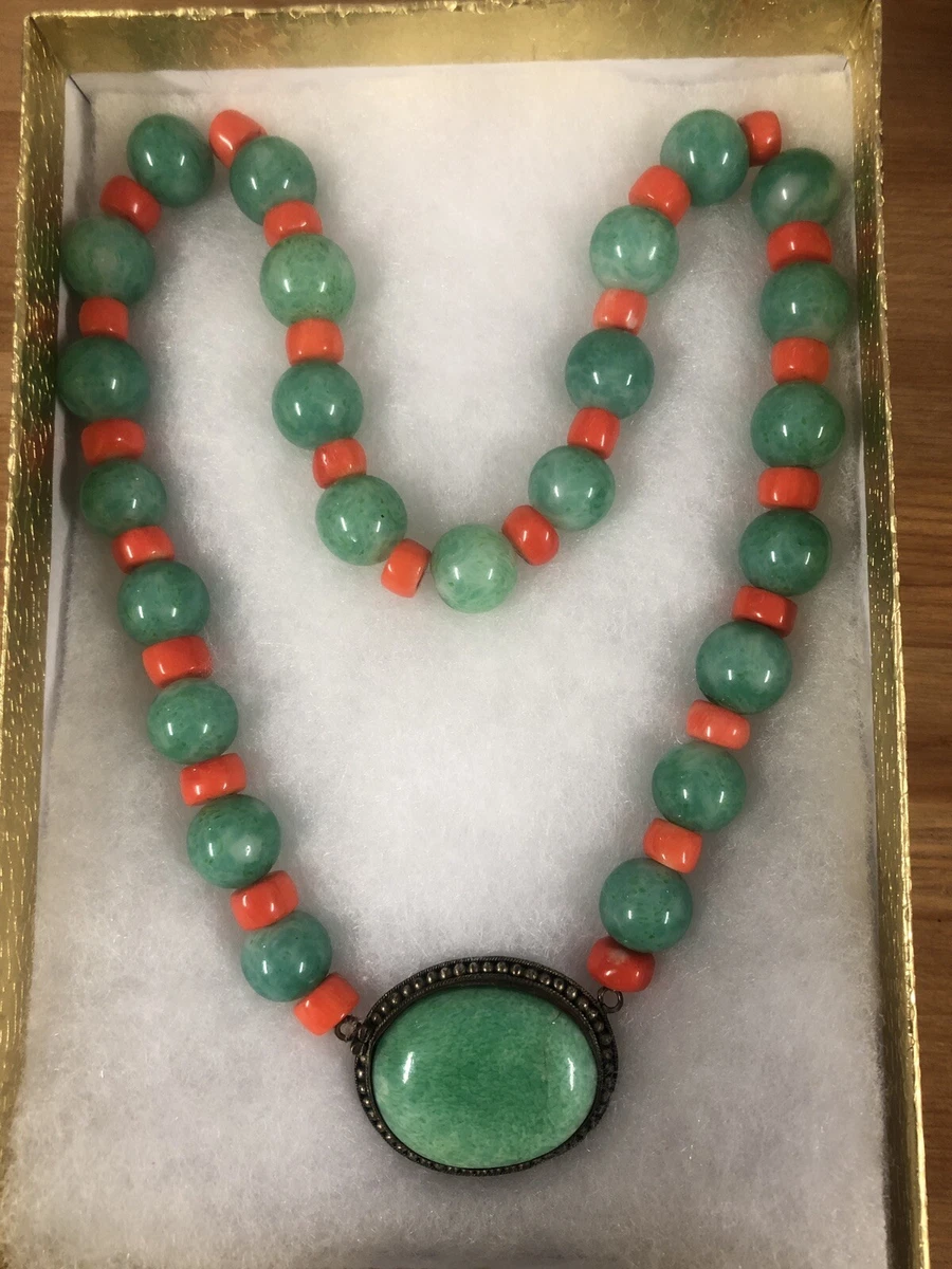 Jade coral necklace deals