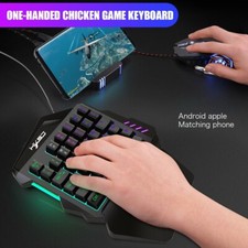 X2 Mobile Phone One Hand Video Game Keyboard Keypad Gaming LED  Color DPI Mouse