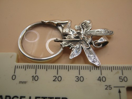 Pretty HM Sterling Silver Fairy Nymph Magnifying Lens Jewellers Loupe Eye Glass - Picture 8 of 8