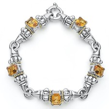 LAGOS Glacier Classic Citrine Bracelet in Sterling Silver Size Medium M