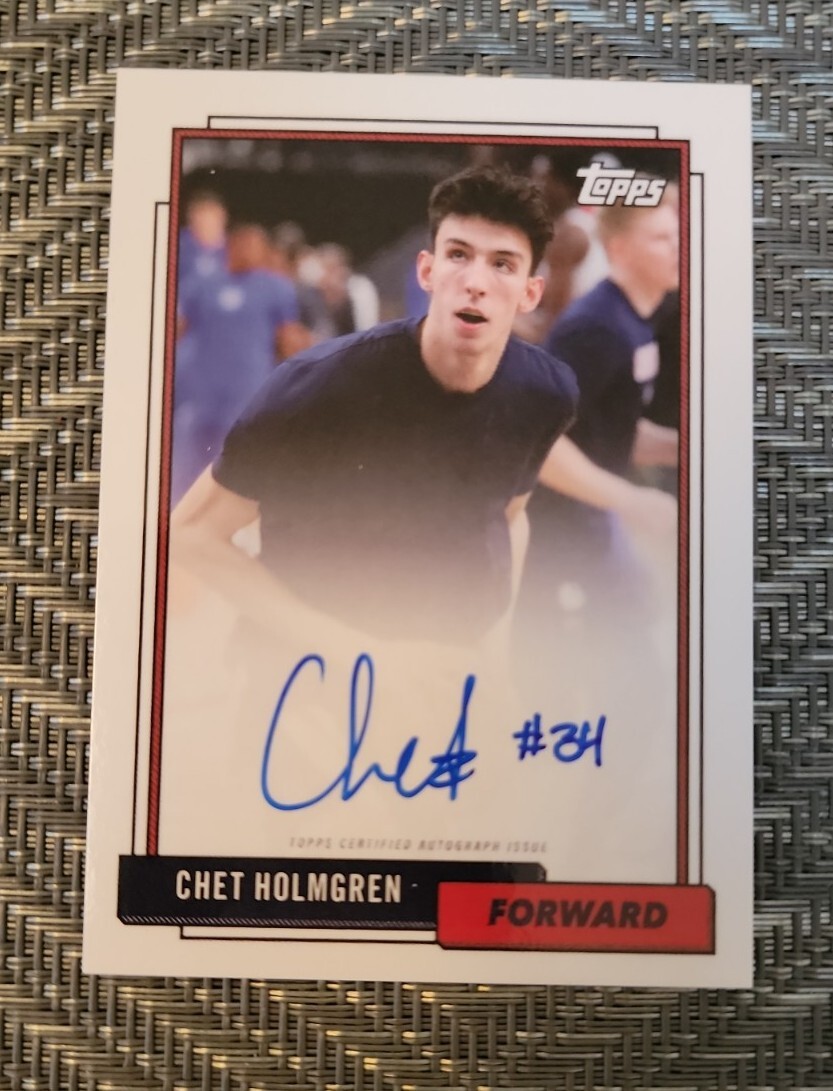 2022 Topps X CHET HOLMGREN Auto 61/99 C6-A On Card Autograph | eBay