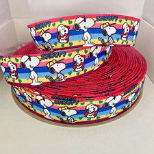 YARD SNOOPY DOG RETRO CHARLIE BROWN GROSGRAIN RIBBON CHARACTER CRAFT CAKE BOW