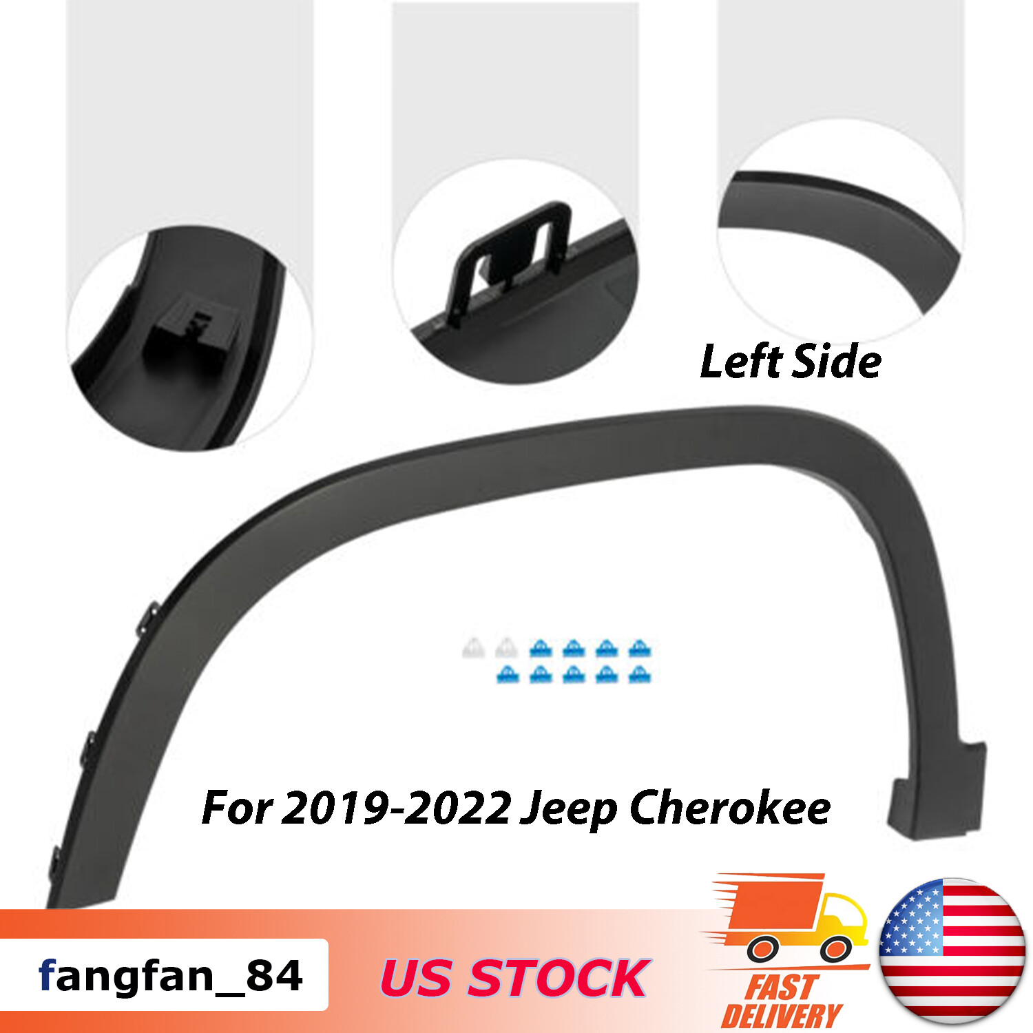 Fender Flares For 2019-2022 Jeep Cherokee Left Driver Side Front Fender Trim