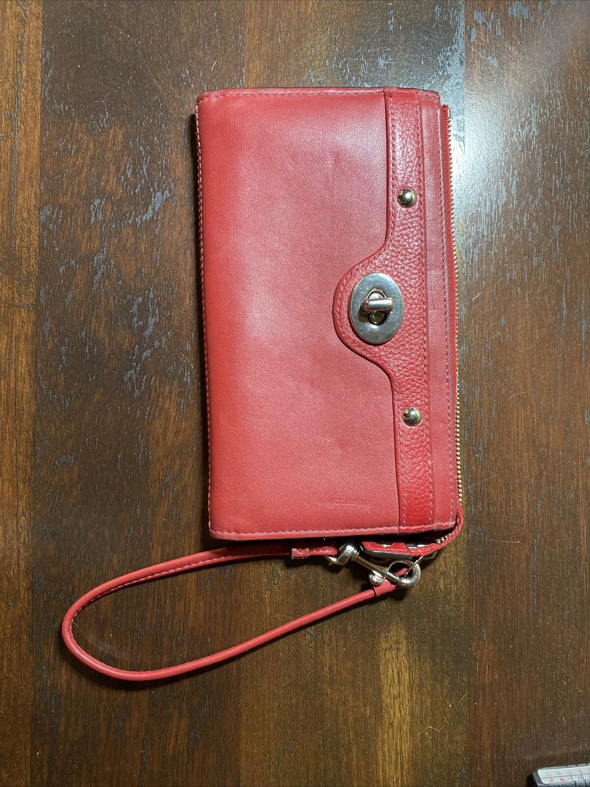 VINTAGE Coach Legacy RED Leather Turnlock Classic… - image 1
