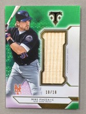 Mike Piazza 2018 Topps Triple Threads Single Jumbo Bat Relic Green /18 METS