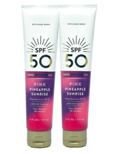 2 BATH  BODY WORKS SUNSCREEN LOTION SPF 50 PINK PINEAPPLE SUNRISE 6 FL OZ NEW