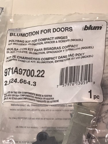 Blum Blumotion for Doors Compact Soft Close Closing 971A9700.22 - Lot of 5 - New - Picture 8 of 8