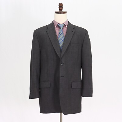Tom James 46R Gray Sport Coat Blazer Jacket Solid 2B Wool