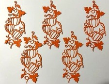 VINE OF PUMPKIN/ PUMPKINS SILHOUETTE DIE CUT/ CUTS, BLACK OR ORANGE DETAILED