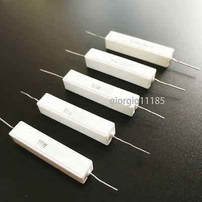 Produktbild von 5 Stück Keramik-Widerstand 4,7 KOhm – 10W, Axial, Zement, 4K7J