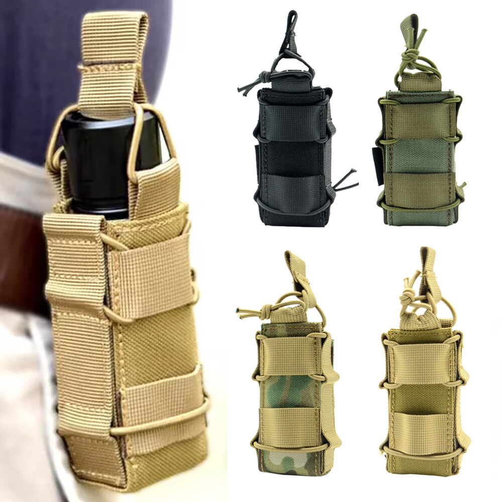 Open Single Magazine Bag Outdoor Hunting Shooting Molle Flashlight Holder Pouch