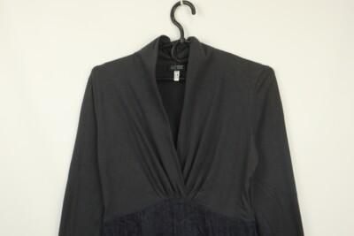 Armani Jeans Black Cotton Long Sleeve Plunge V-Neck Shift Mini Dress 4 | eBay Armani Jeans Black Cotton Long Sleeve Plunge V-Neck Shift Mini Dress 4 | eBay