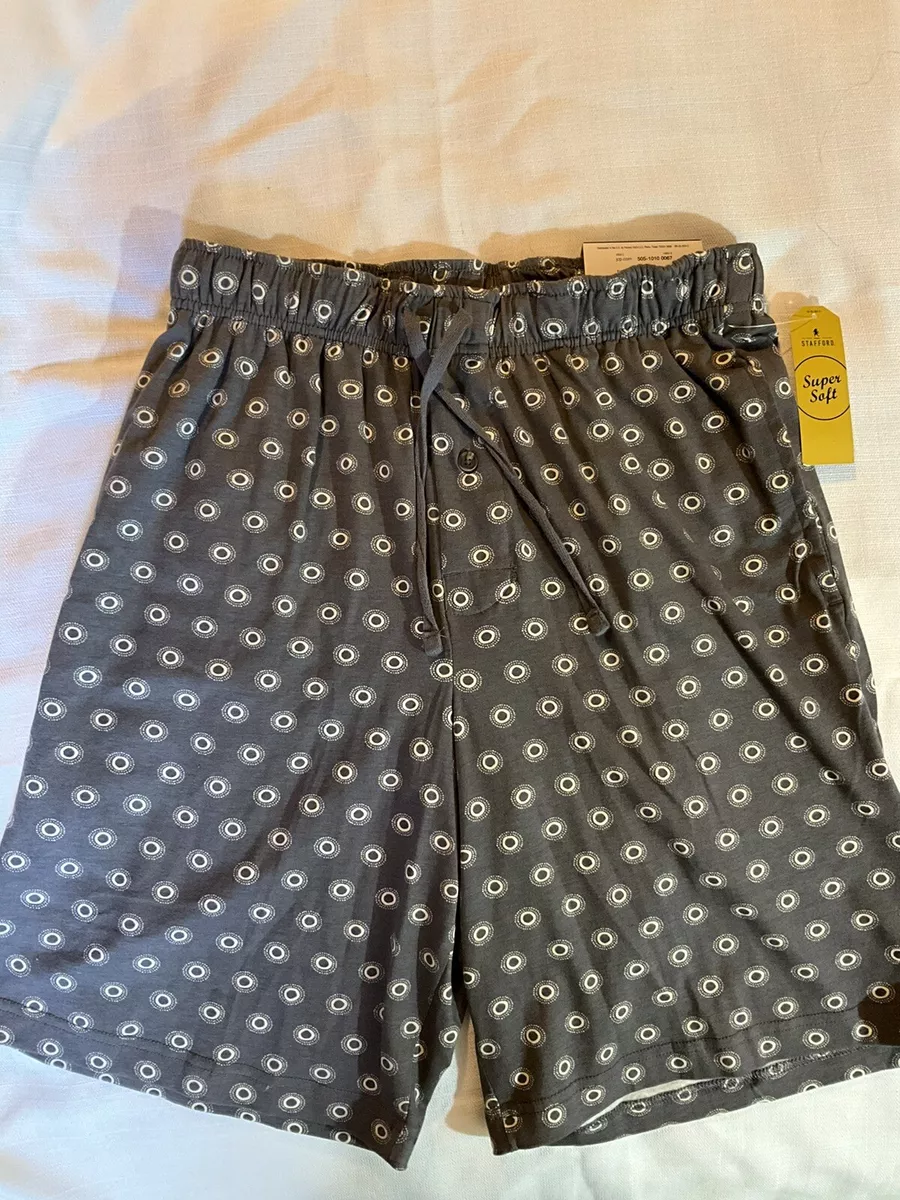 Stafford Mens Pajama Short Medium Super Soft NWT Lounge Elastic 9 Inseam