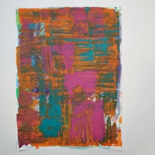 JESSE GONZALEZ Abstract Contemporary Acrylic Painting on Paper 11" x 15"