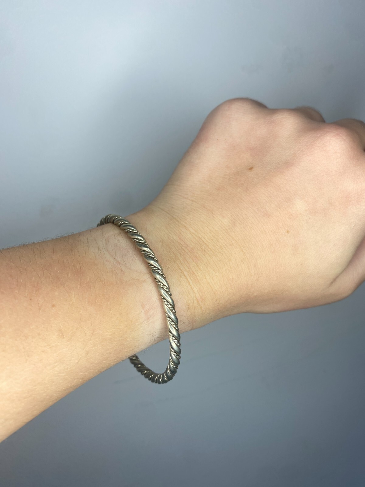 Solid Rope Twist Bangle Bracelet, Sterling Silver… - image 5