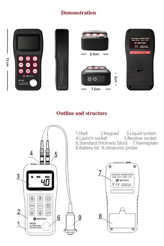 MT150 Digital Ultrasonic Thickness Guage measurement tester 0.75~300mm - Picture 6 of 14