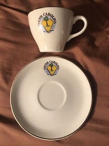 Vintage Souvenir Cup and Saucer ~ South Carolina, Palmetto State  Tea/Coffee.