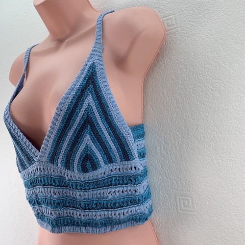 Urban Outfitters Knitted Cami Top, Gigi, Size XL, Blue Striped - Picture 6 of 13