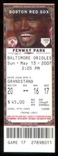 2007 May 13th Red Sox Orioles Full Ticket Mothers Day Miracle Fenway Park