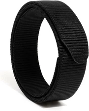 No-Scratch Nylon Belt 1 3/8" No Metal Buckle Belt with Hook & Loop Closure TSA