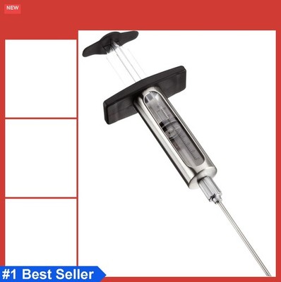 Marinade Injector with Quick-Draw Dispenser Tube Holds 3 Tablespoons
