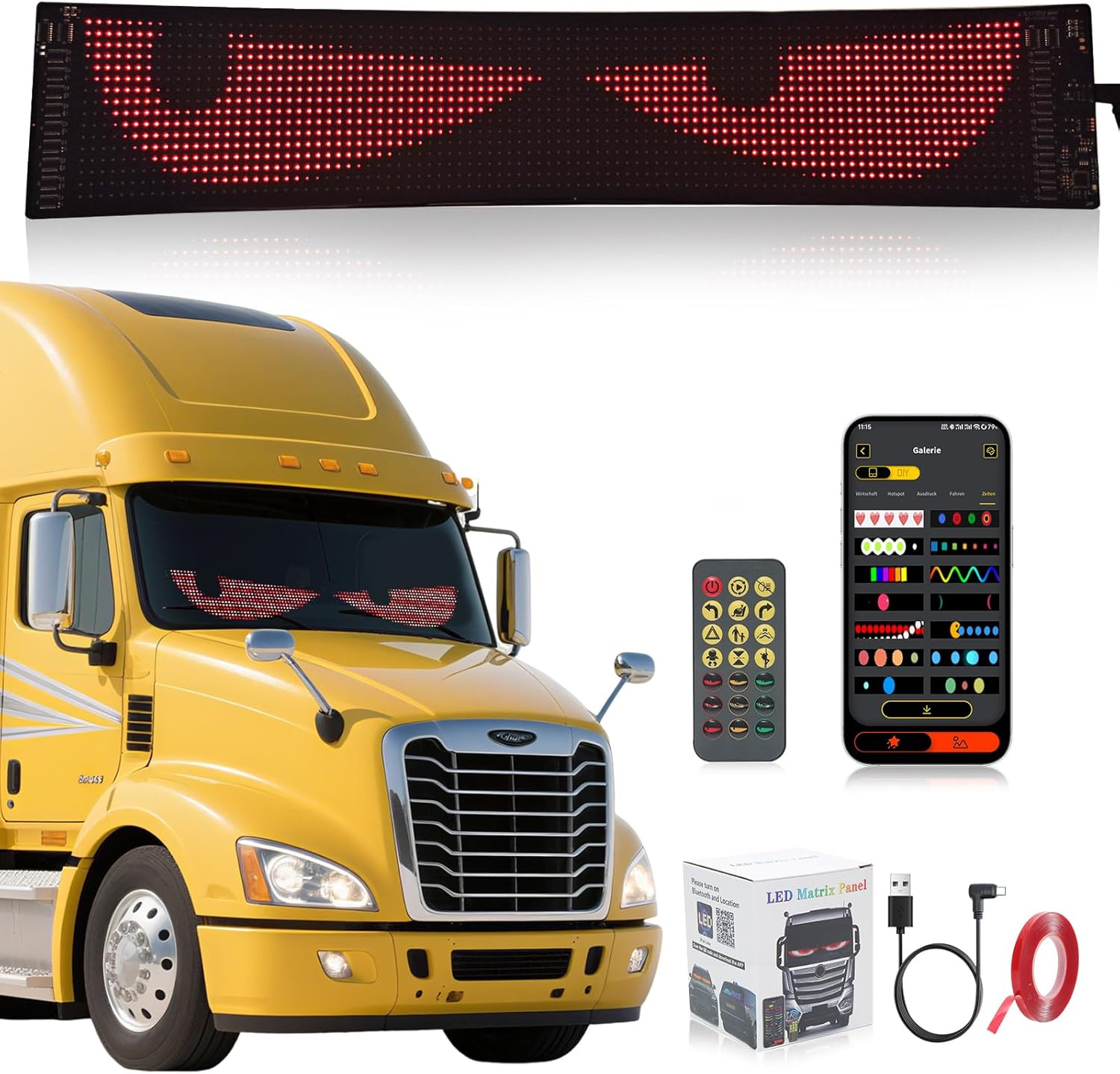 Pannello LED Devil Eyes Auto 12x59.5cm - Crea il tuo Mood su Strada