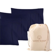 1000 TC Navy Blue Standard Pillowcases Set of 4 100 Egyptian Cotton Pillow C...