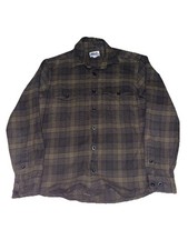 Edgevale Mens Medium Green Plaid Flannel Shirt USA Made
