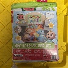 CoComelon 4-Piece Toddler Bed Set Kids Bedding Sheets Pillowcase Bedspread New