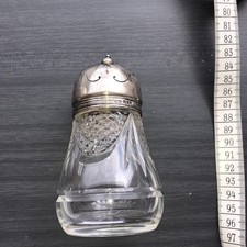Zuckerstreuer Sterling / Kristal PWG Makers London 1883 - 12 cm 