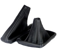 Schaltsack + Handbremsmanschette FüR BMW 3Er E46 100% Echtleder Leder Naht Grau